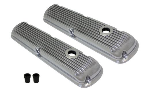 Sb ford finned polished  aluminum valve covers  260 289 302 351w 1962-up