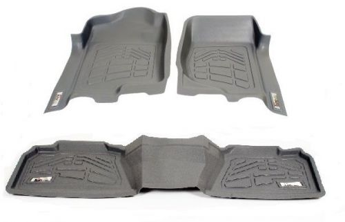 First + second row floor mats in gray for 2002 - 2008 dodge ram 1500 mega cab