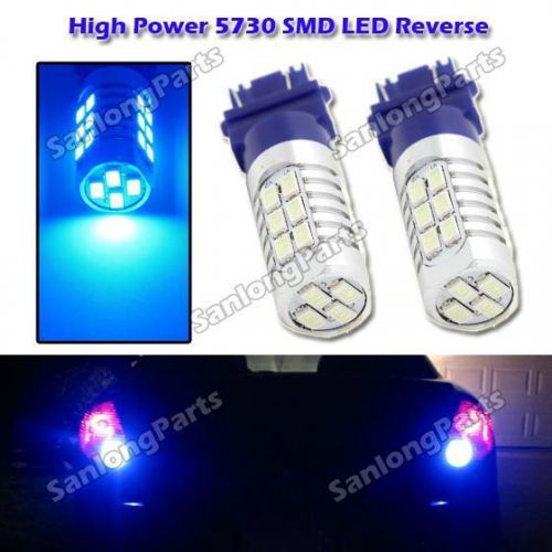 2x backup reverse light 3157 22 blue led bulbs 3057 4057 high power 5730 smd