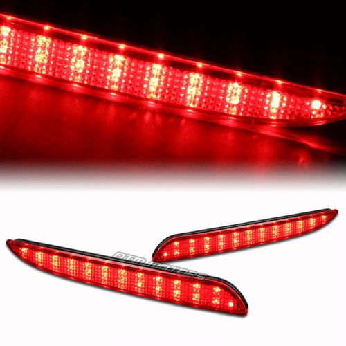 Rear bumper reflector replacement red lens led brake lights for 10-13 mazda 3