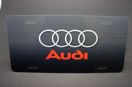 Audi license plate tag for cars and suv&#039;s metal aluminum carbon fiber look