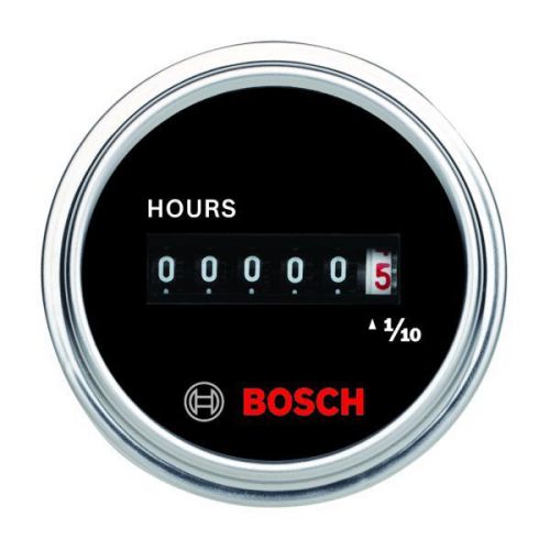 Bosch 2 inch black analog hour meter black / chrome bezel fst7953  authorized