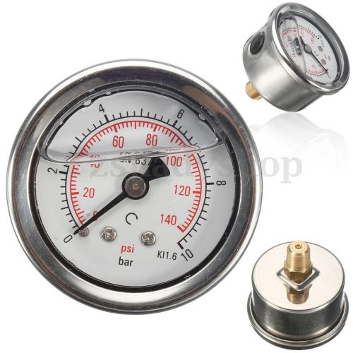42mm fuel pressure regulator gauge liquid oil filled 0-140 psi 0-10 bar 1/8&#034; npt
