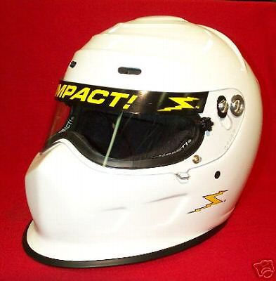 Impact champ white racing helmet full face sa2010 imca your choice of size