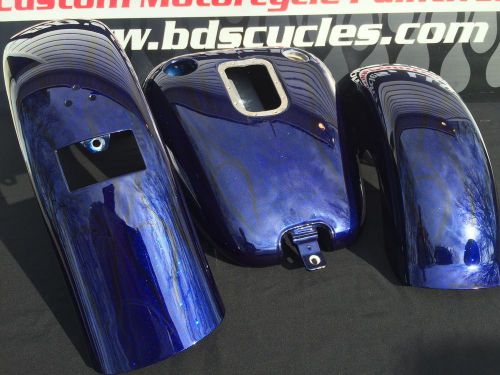 Custom painted harley davidson fatboy tank &amp; fender set