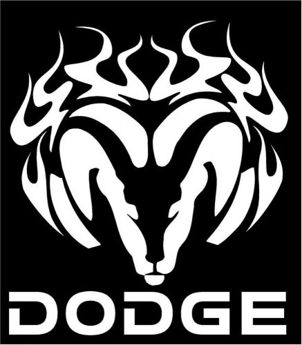 Dodge &amp; flaming ram head vinyl decal sticker 18&#034;x16&#034; - choice of colors