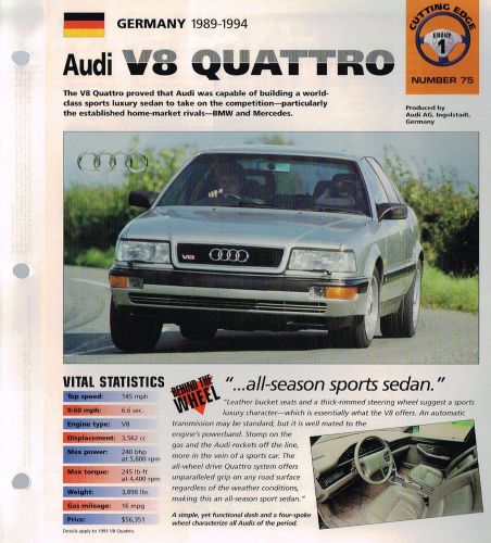 Audi v8 quattro imp brochure: 1994,1993,1992,..............v-8