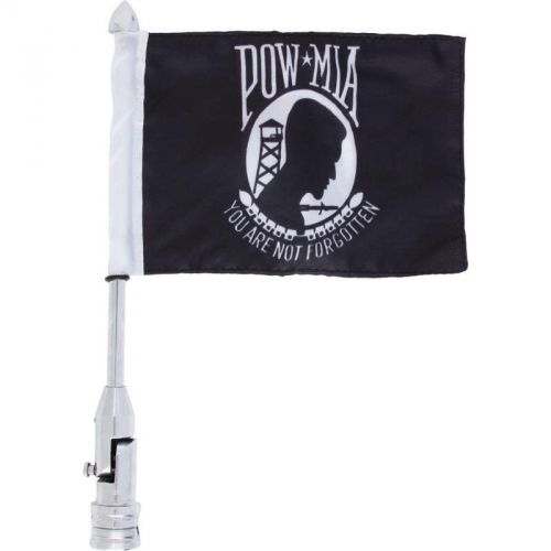 Pow mia motorcycle flag and flag pole and mount by diamond plate