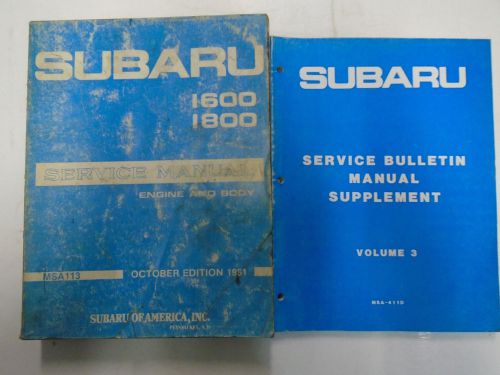 1981 subaru 1600 1800 service repair shop manual set factory oem books used wear