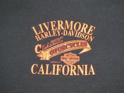 Harley davidson livermore california long sleeved t shirt hoodie sz m euc usa