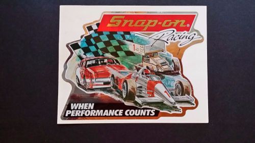 Vintage snap-on racing &#034;when performance counts&#034; decal sticker emblem new nos