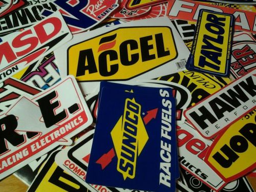 Lot of 20+ racing decals stock car contingency size tool box dragster stickers