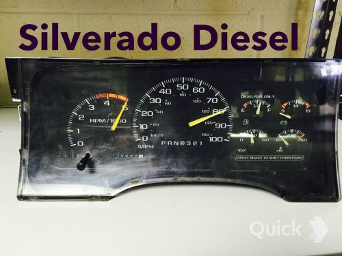 1995 chevy silverado 2500 diesel speedometer gauge cluster. instrument cluster