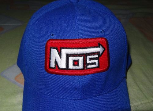 Nos baseball cap hat embroidery logo (blue)