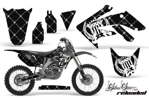 Amr racing graphic decal number plate kit honda crf 250r sticker wrap 04-09 sr w