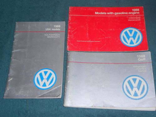 1988 volkswagen golf owner&#039;s manual set / original guide book set