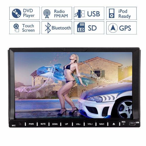 Hd 7&#034; 2 din in dash car stereo dvd cd mp3 player gps navigation bt radio touch