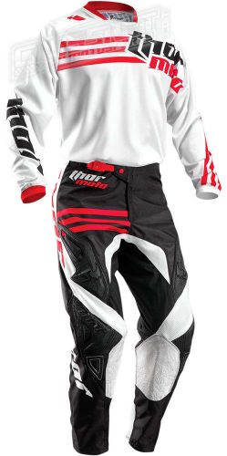 2016 thor mx phase strands dirtbike gear combo jersey pant offroad bmx white red
