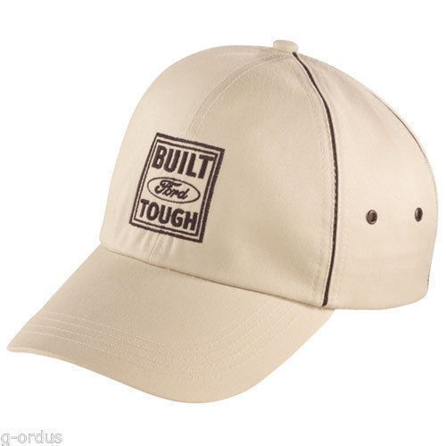 Lot of 2 khaki colored built ford tough embroidered hats or caps!