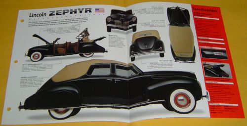 1939 lincoln zephyr convertible suicide doors v12 267 ci 110 hp info/specs/photo