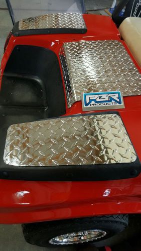 Club car golf cart ds 5 piece kit. diamond plate bagwell fender top access cover