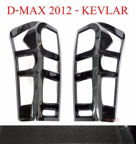 Black kevlar tail light lamp cover isuzu rodeo d-max dmax v-cross 2 4 wd 2011-16