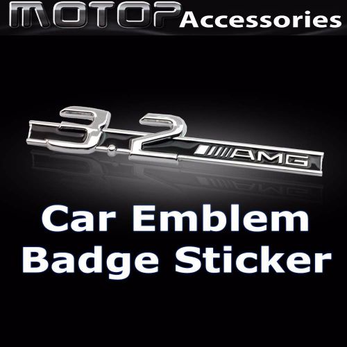 3d metal 3.2 amg racing front badge emblem sticker decal self adhesive 3.2amg