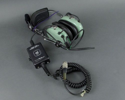 David clark h7030 2-way aviation communication headset w/ microphone &amp; adapter