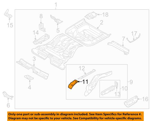Ford oem rear floor rails-seat belt reinforcement left 8a8z74102b41b