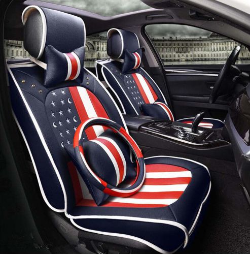 Universal pu leather car seat covers + steering wheel 11pcs/set for all car