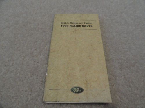 1997 land rover range rover quick reference guide owners manual supplement