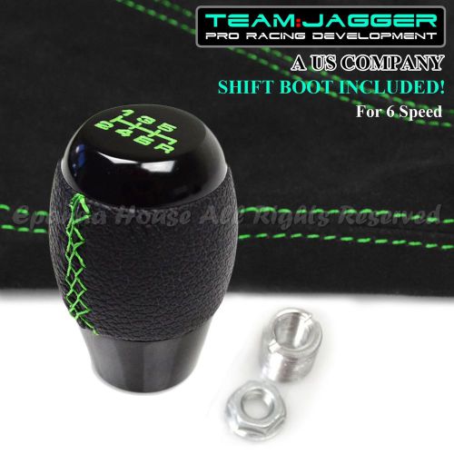 For jeep dodge! m10 usa 6-speed leather manual shift knob green stitch + boot