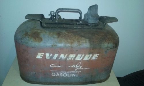 Evinrude cruise-a-day gasoline outboard boat motor 6 gallon metal gas tank can