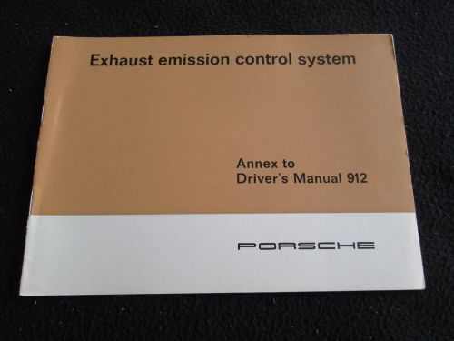 1968 porsche 912 owner&#039;s manual emissions supplement us driver book annex