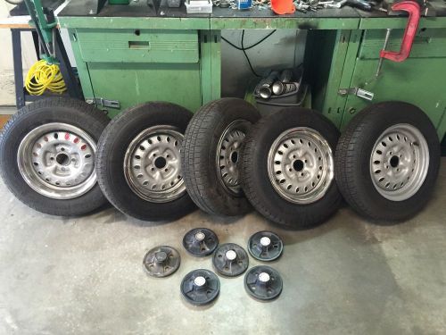 Triumph spitfire 5 factory wheels, trim rings, hub caps with like new tires
