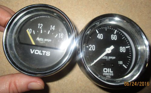 Auto gage oil pressure gauge 2312 and volts gauge 2319 2 5/8&#034;