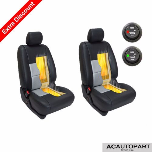 Car seat heater automotive set with everything needed for 2 seats carbon fiber