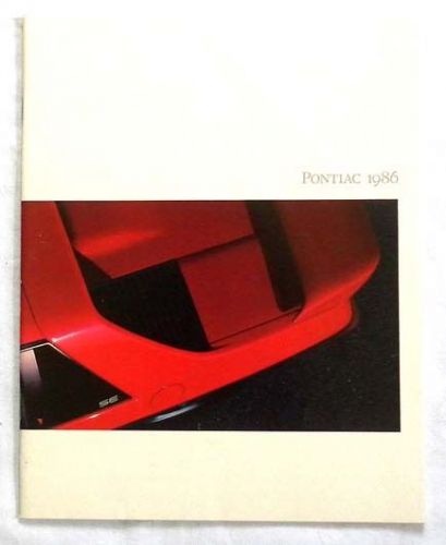 1986 pontiac dealer catalog firebird trans am  fiero  more