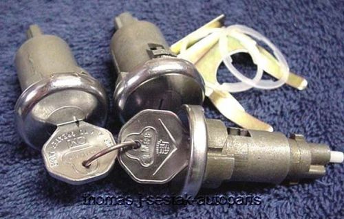 Nos door &amp; ignition locks with v crest logo keys 1968 two door gm cadillac