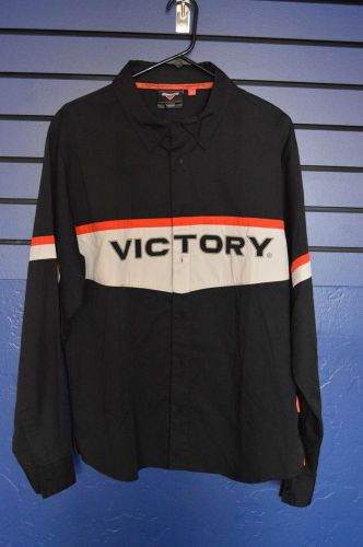 Victory motorcycles brand long sleeve button up shirt