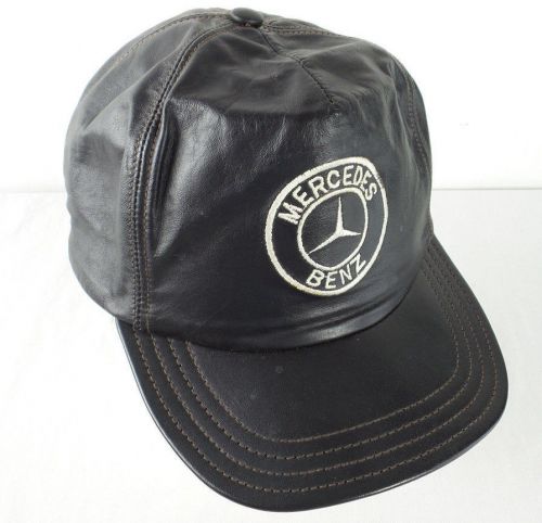 Find Vintage Mercedes Benz Black Leather Adjustable Strap Hat Cap Official Logo Usa In Rockport Massachusetts United States For Us 34 95