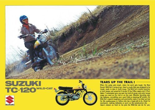 Suzuki brochure tc120 wild cat 1969 1970 sales catalog catalogue repro