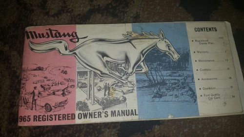Vintage 1965 ford mustang owner&#039;s manual