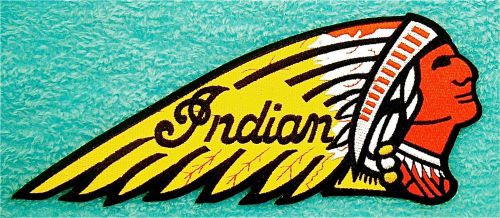 Indian 100% embroidered  iron on back patch  10&#034; wide x 4 1/4&#034; high