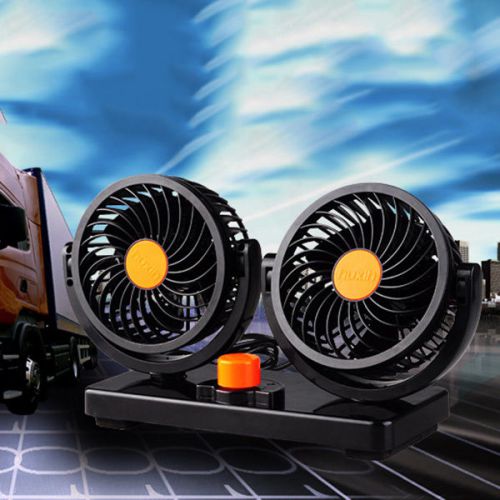 2*3.5&#034; 24v car truck 360 degree rotatati air fan kits cooling cooler adsorption
