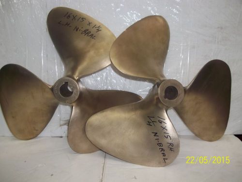 Pair of propeller 16&#034; x 15&#034; x 1-1/4&#034; ni-bral  used good ni-bral propellers