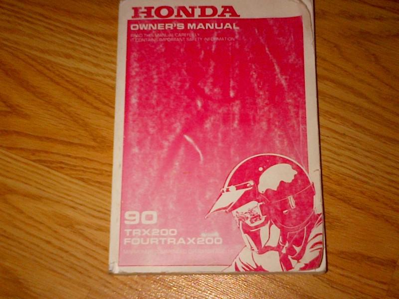 1990 honda factory owners manual slightly used trx200 fourtrax 200