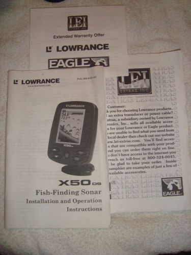 Lowrance  x50 ds user manual operation instruction installation guide fishfinder
