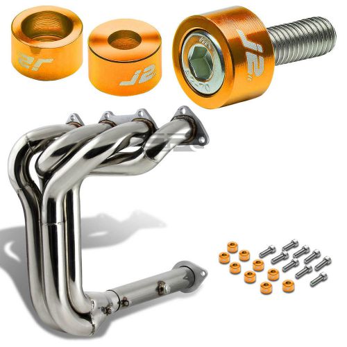 J2 for b-series exhaust manifold 4-1 racing tri-y header+gold washer bolts