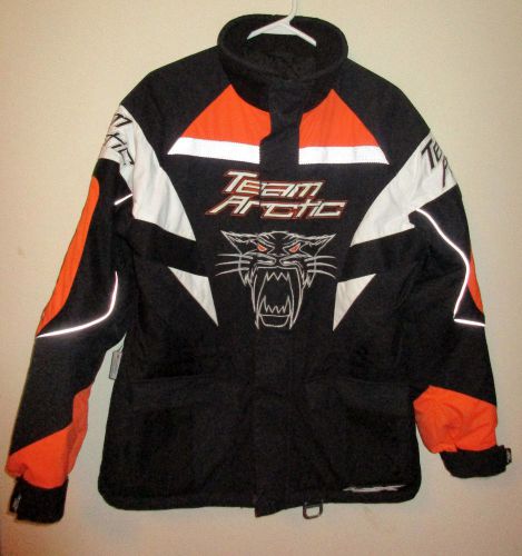 Team arctic cat women&#039;s small snowmobile racing jacket heavy coat arcticwear